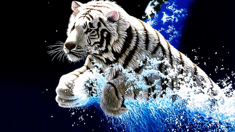Tải xuống Hình nền con hổ và nước